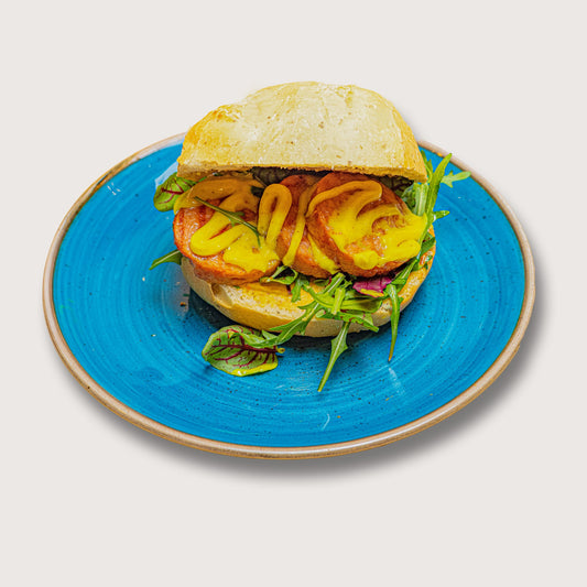 Grilled chicken sausage sandwich | Lunch in Amsterdam
